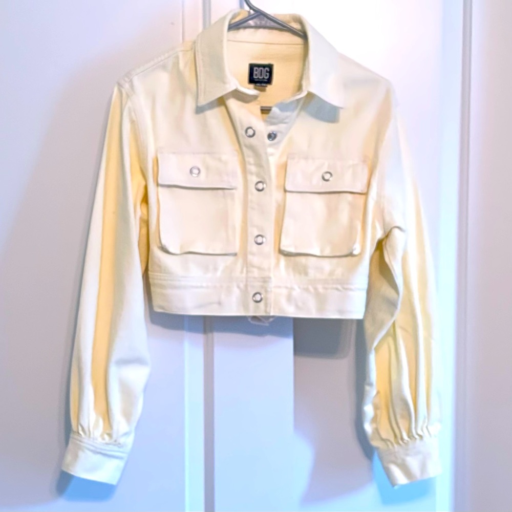 BDG, from Urban Outfitters. Cropped, Yellow, Jean Jacket. Size XS